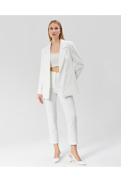 Appleline White Vintage Women's Blazer Jacket