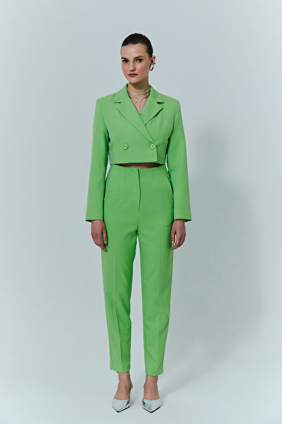 Quzu Двобортний піджак-блейзер зелений