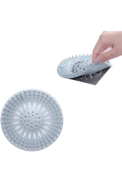 MAİN SHOP Round Silicone Strainer 12 cm Sink and Bathtub Strainer, Sink Stopper White Color 1 Piece M-140