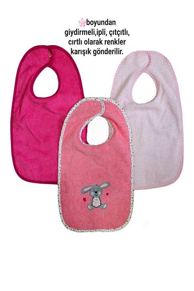 Alpar Tekstil Outlet 3-Piece Large Size Baby Boy-Child Sleeveless Towel Bib / Colors Sent Mixed