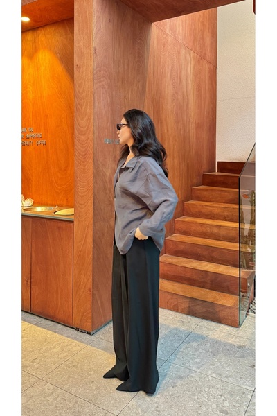 Serica Moda Düşük Omuz Oversize Gömlek