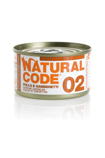Natural Code طعام القطط المعلب بالدجاج والروبيان 02 - 85 جرام