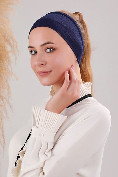 Melodi Scarf Navy Blue Non-Slip Bandana - Hijab Seamless Sports Bonnet