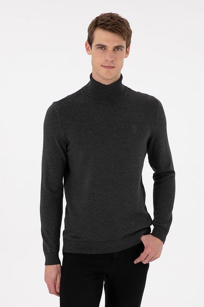U.S. Polo Assn. Men's Anthracite Melange Basic Sweater 50294781 -Vr081