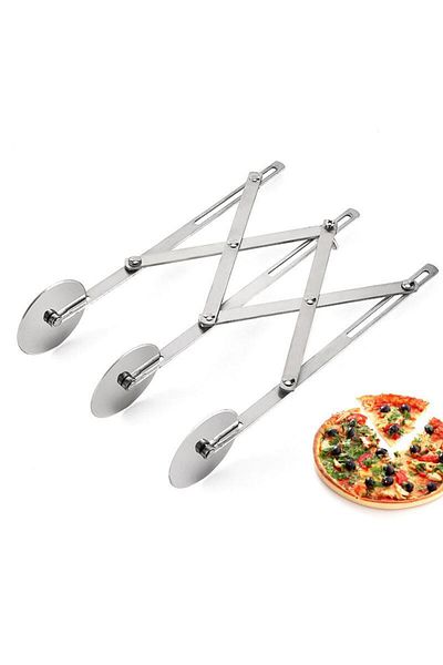 Chavin 3-Wheel Steel Dough Cutter - Ravioli and Pizza Apparatus Cutting Roller Cin784
