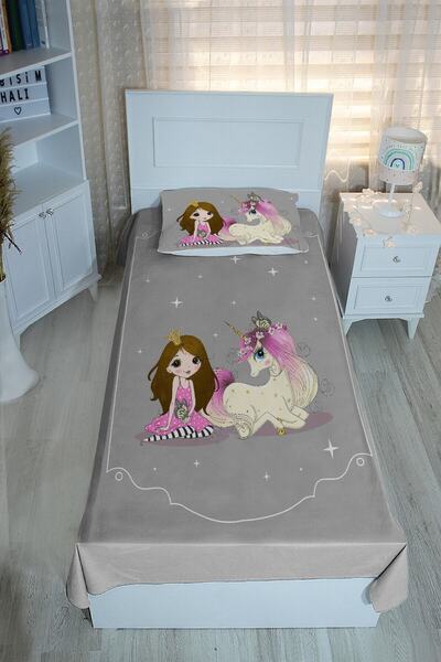 Bebişim Halı Princess Girl and Pony Bedspread & Pique