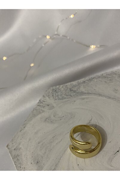Opia JEWELRY Double Thick Adjustable Steel Gold Ring