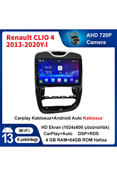 Genel Markalar Renault CLIO 4 2013-2020Yıl Uyumlu 4GB Ram 64GB Rom Android Ka...