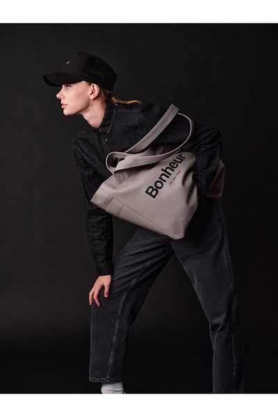 Bonheur N ° 4 Suede Gray Canvas Bag