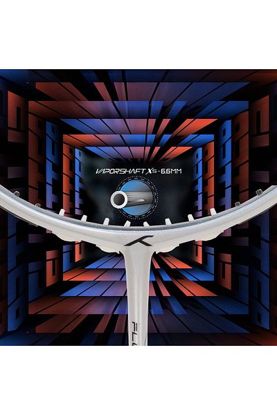 Hundred Flutter S Zoom Carbon Fibre Badminton Racket | White/black | 78g | 32lbs Tension