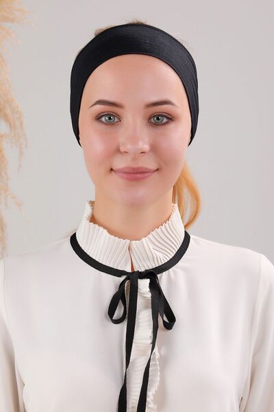 Melodi Scarf باندانا رياضية نسائية من السيليكون غير القابل للانزلاق، سوداء اللون