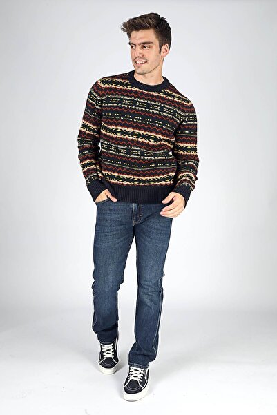 Lee Cooper Pulover tricotat cu guler rotund pentru bărbați Mudeso, bleumarin