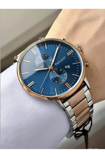 Ferrucci Men's Metal Band Wristwatch