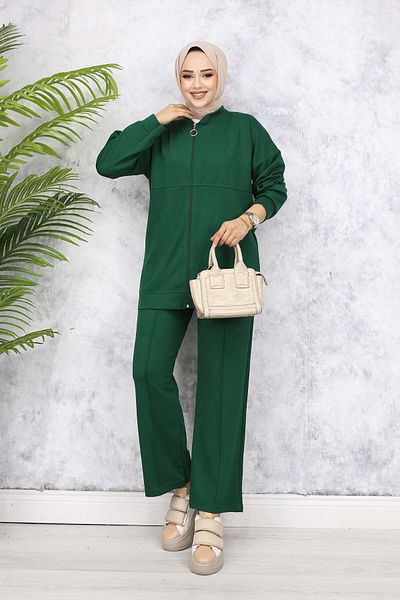 benguen Zippered Double Set - Emerald Green 3344