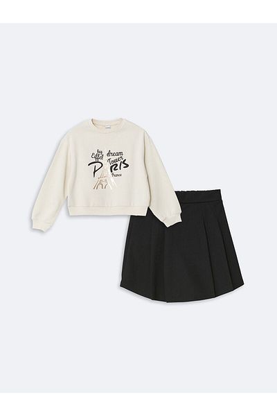 LC Waikiki Lcwk Crew Neck Girl's T-Shirt and Shorts Skirt