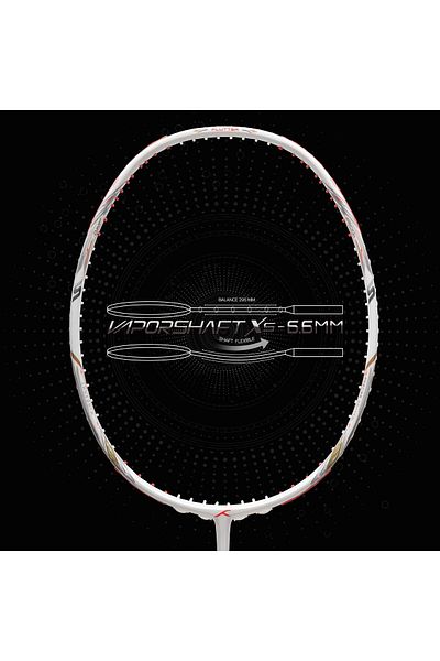 Hundred Flutter S Ctrl Carbon Fibre Badminton Racket | White/red | 80g | 32lbs Tension