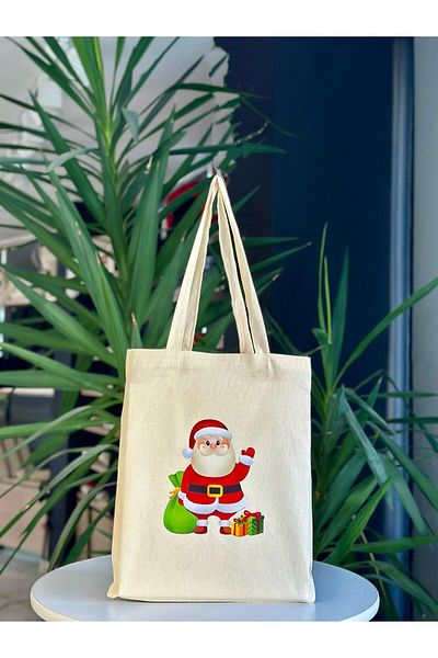 bezçantadünyası Santa Claus Raw Cloth Shoulder Bag