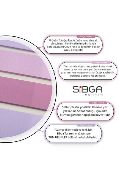 sibga tasarım Transparent Colored Post-It Note Paper - 200 Sheets Bookmark Sticker
