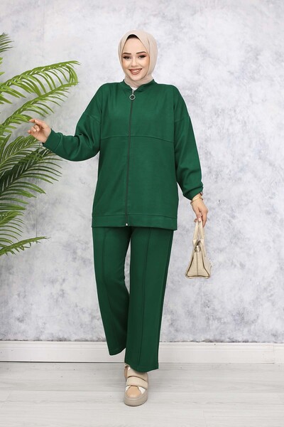 benguen Zippered Double Set - Emerald Green 3344