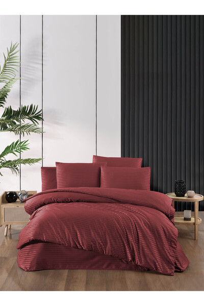 INTER Z Double Satin Duvet Cover Set Claret Red