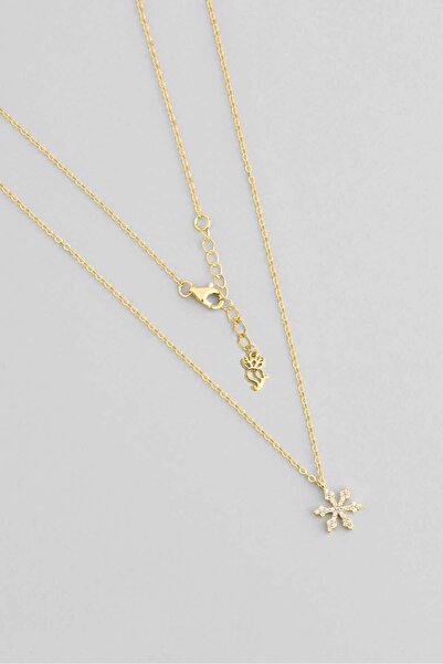 So CHIC... Kar Tanesi 18 Ayar Sarı Altın Kaplama 45 Cm Gümüş Minimal Kolye