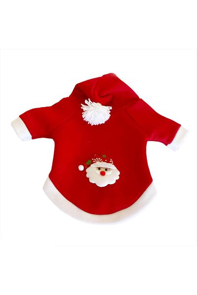 Kemique Santa Neo Hooded Fleece Christmas New Year Cat Sweat (large / 3 - 3.5 Kg)