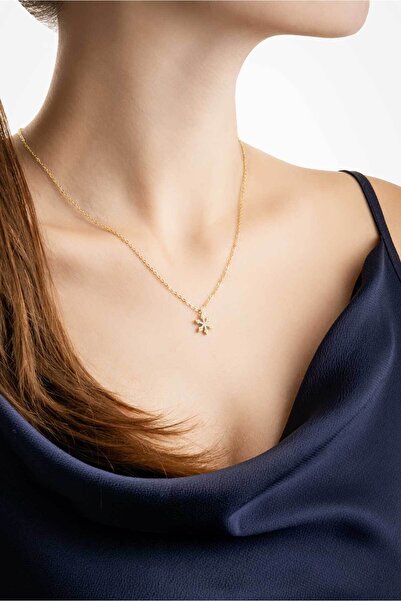 So CHIC... Kar Tanesi 18 Ayar Sarı Altın Kaplama 45 Cm Gümüş Minimal Kolye