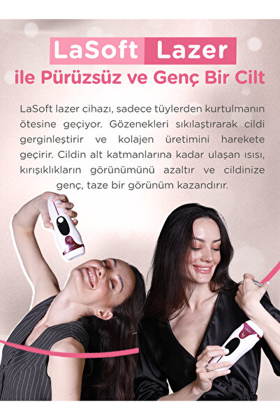 LaSoft Lazer Epilasyon Cihazı Evde Acısız Ipl Lazer Epilatör Yüz Tüm Vücut Ve Genital Bölge Lazer Aleti
