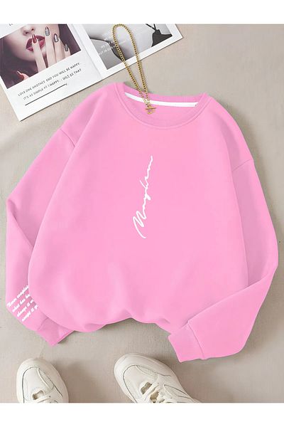 Karatopak Never Printed Unisex Oversize Crew Neck Sweatshirt