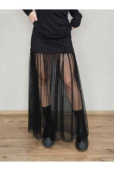 DEEP BEACH Tulle Ruffled Lace Retro Skirt