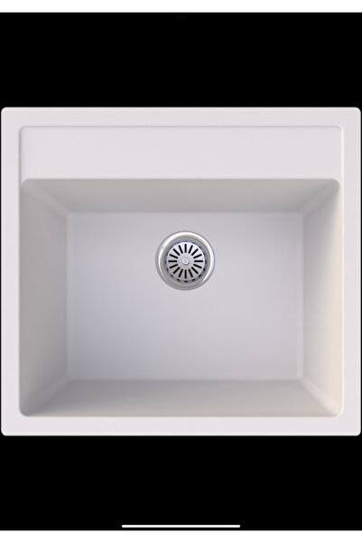 GRADDE 5 YIL GARANTİLİ 51x56 TEK GÖZ BEYAZ GRANİT EVYE SİFON TAKIMI DAHİL