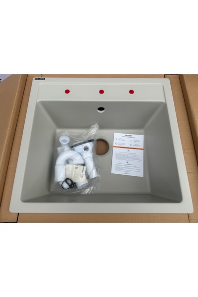 GRADDE 5 YIL GARANTİLİ 51x56 TEK GÖZ İPEK GRİ GRANİT EVYE SİFON TAKIMI DAHİL