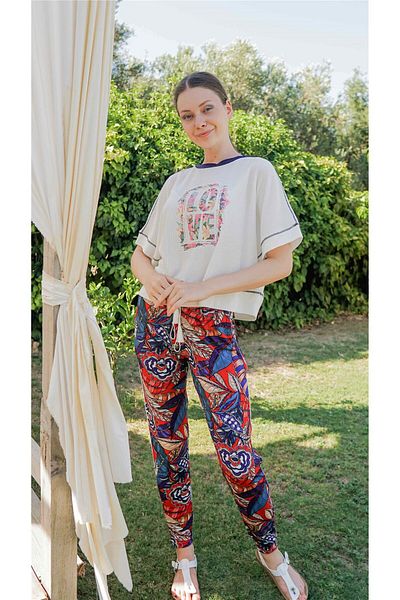 Jiber Women's Ecru Pajama Set 10012