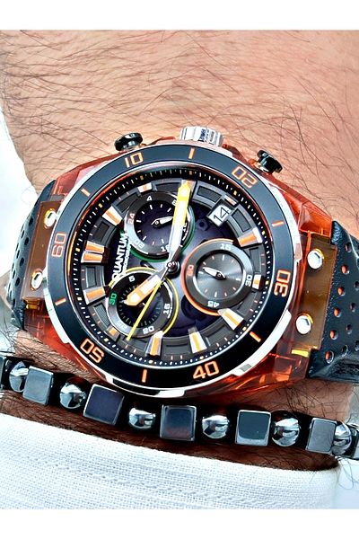 Quantum Pwg1107.051 Leather Band Men's Wrist Watch