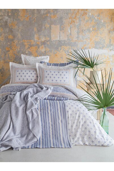 Apricitas HOME Tek Kişilik Florantine Blue Timeless Yatak Örtüsü Nevresim Prime Set