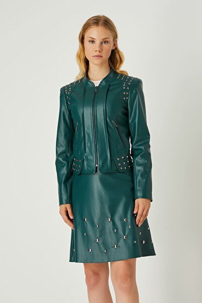 FEVER Trok Detaylı Suni Deri Ceket