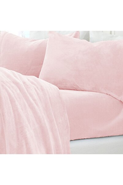Orange Bed & Bath Velvet Loft | Single Bed Velvet Sheet Set – 2 Pieces- Pink | 119x201 cm