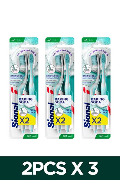 Signal Nature Elements Complete 8 Toothbrush For Natural Deep Clean&freshness, Infused With Baking Soda X3