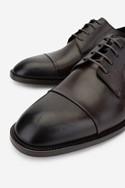 Valmenti Ανδρικά κλασικά παπούτσια από γνήσιο δέρμα καφέ