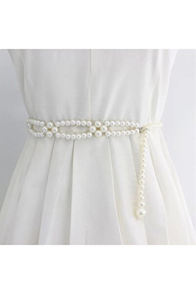 Genel Markalar Zarif İncili Kadın Bel Kemer ile Şıklığınızı Tamamlayın