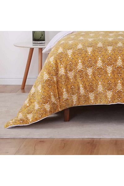 Orange Bed & Bath Water Color | Double Size Fur Winter Comforter Set 3 Pieces - Resist Gold|yellow269 × 234 Cm