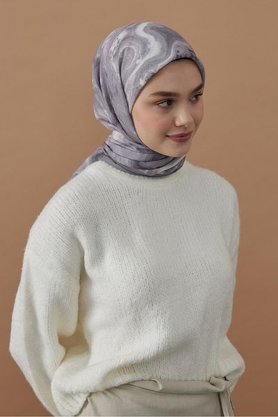Modakaşmir Eșarfă din bambus cu model de marmură de 110 cm