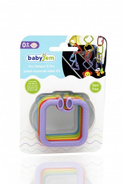 Babyjem Set 5 inele multifunctionale BabyJem (Model: Patrate)
