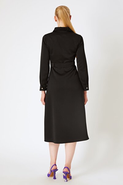 FEVER Yakalı Uzun Elbise