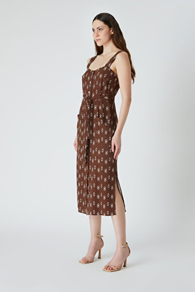FEVER Desenli viskon elbise