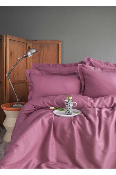 Apricitas HOME طقم غطاء لحاف من الخيزران باللون البنفسجي مقاس كينج