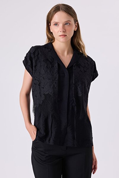 FEVER Dantel geçişli viskon bluz