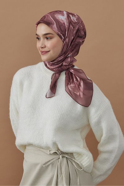 Modakaşmir 110 cm Marble Pattern Bamboo Scarf