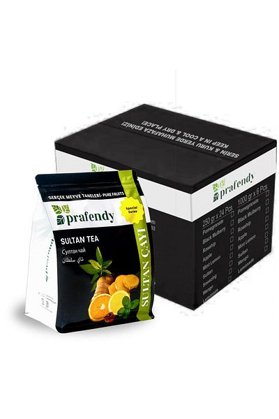 prafendy Wholesale Sultan - 1 kg X 6 Pcs. Tea with Real Fruit Grains