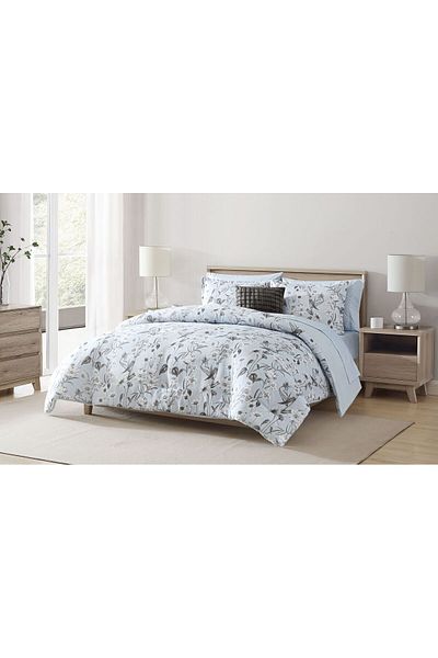 Orange Bed & Bath Amber | 8pcs Double Size Comforter Set | Blue269 × 229 Cm